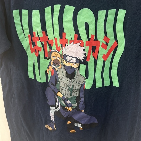 EUC Naruto Kakashi Graphic Screen Tee Short Sleeve T- Shirt Size M Medium - Picture 2 of 8